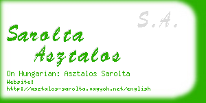 sarolta asztalos business card